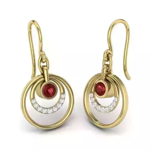 Women ruby earrings 3dm render detail 3D print model