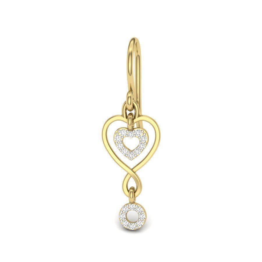 Women heart earrings 3dm render detail 3D print model 3D print model_2