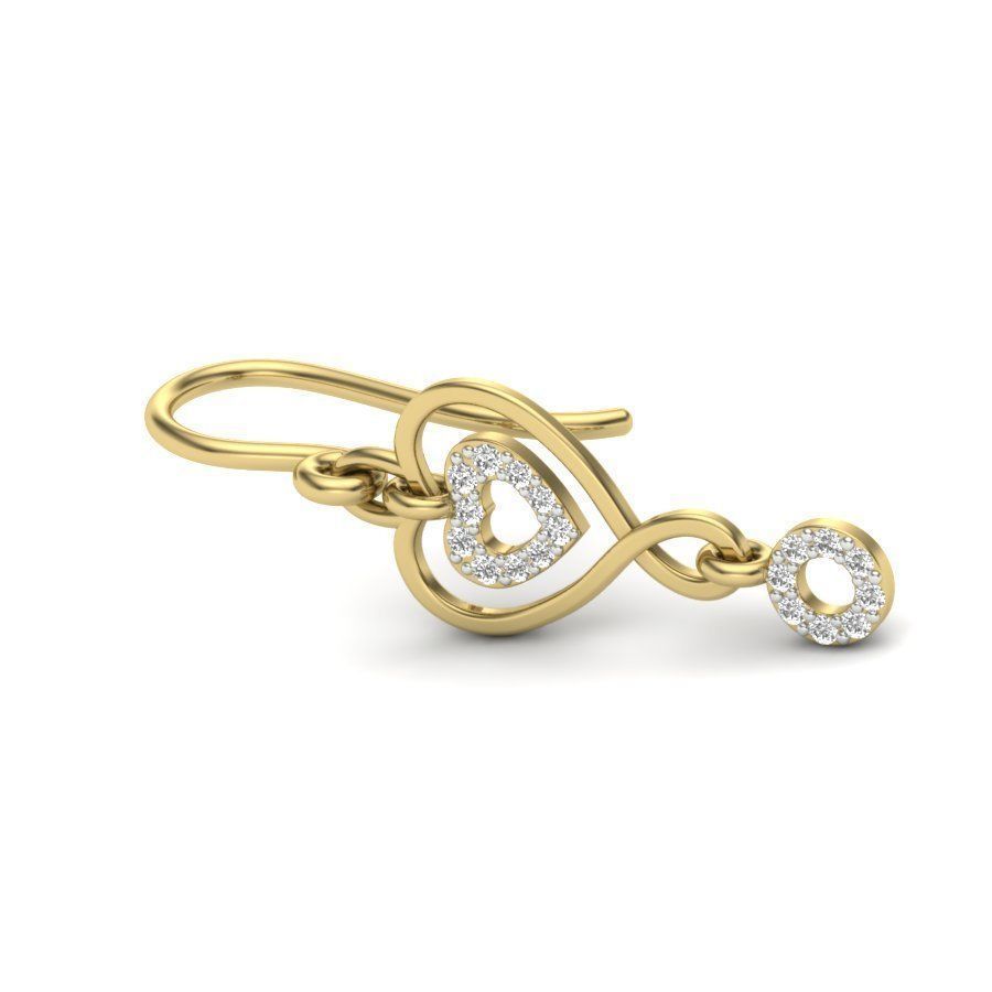 Women heart earrings 3dm render detail 3D print model 3D print model_4