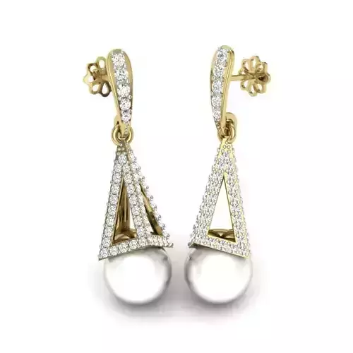 Women pearl earrings 3dm render detail 3D print model