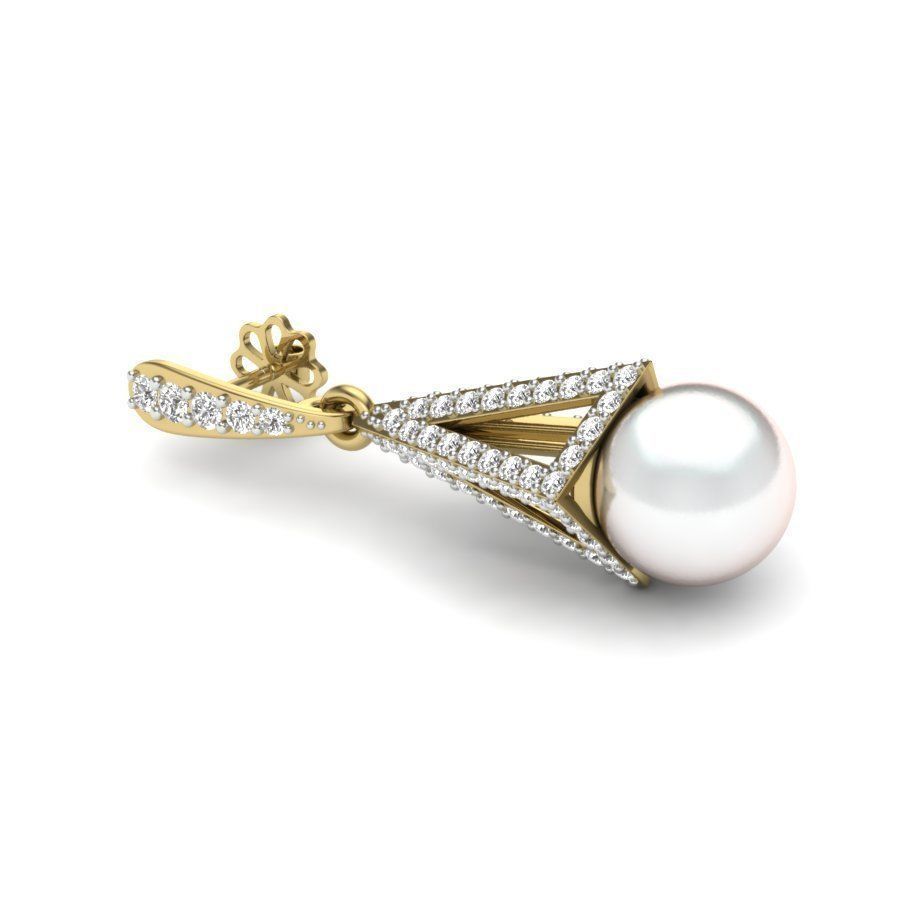 Women pearl earrings 3dm render detail 3D print model 3D print model_4