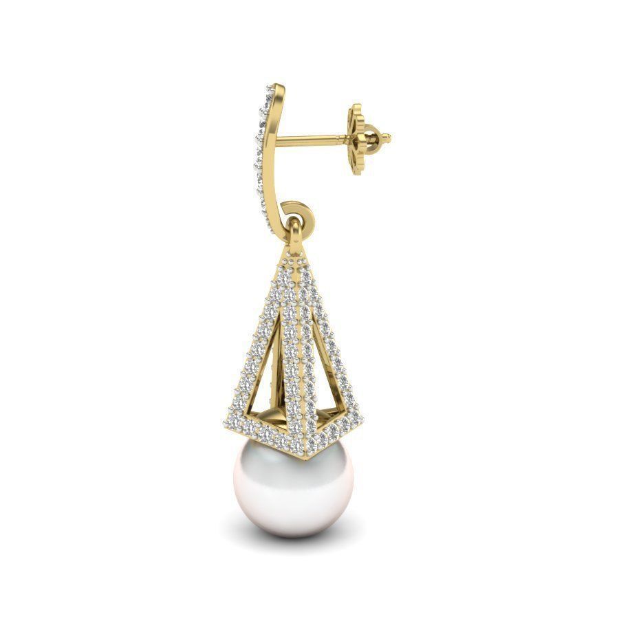 Women pearl earrings 3dm render detail 3D print model 3D print model_3
