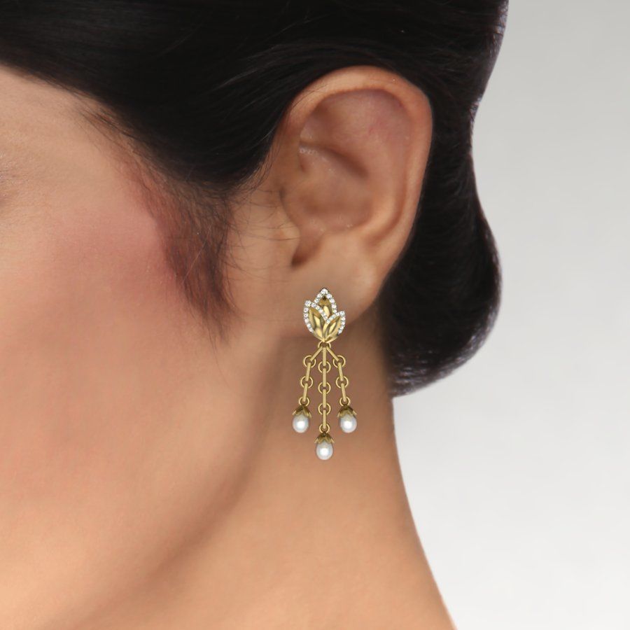 Women earrings 3dm render detail 3D print model 3D print model_1