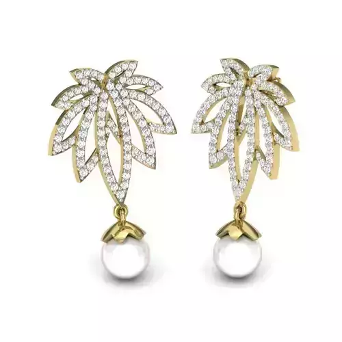 Women pearl earrings 3dm render detail 3D print model