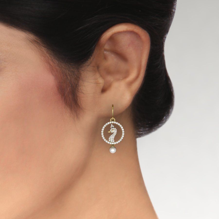 Women peacock  earrings 3dm render detail 3D print model 3D print model_1