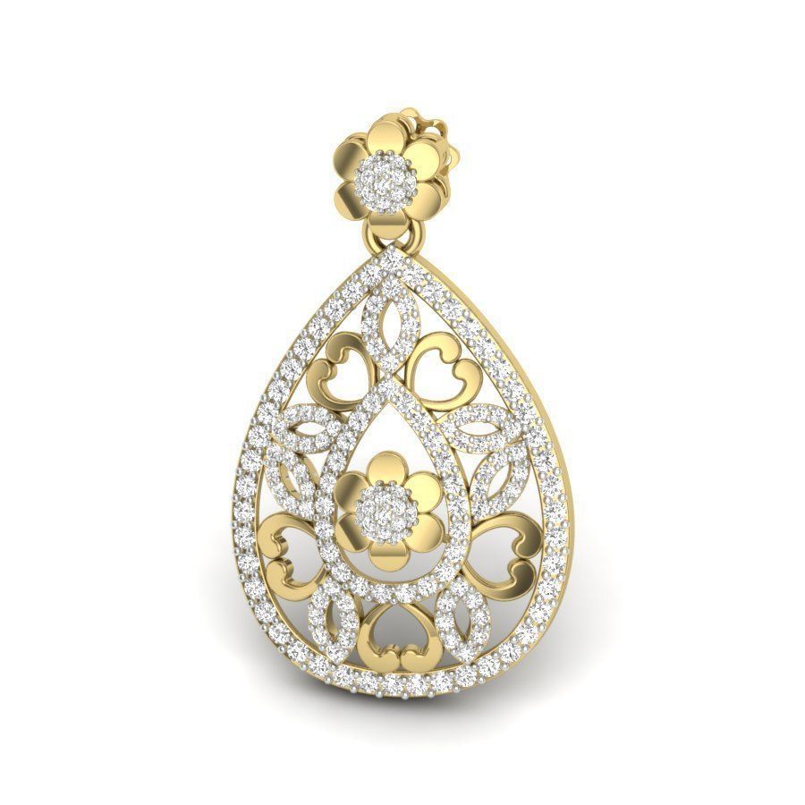 Women heart earrings 3dm render detail 3D print model 3D print model_2