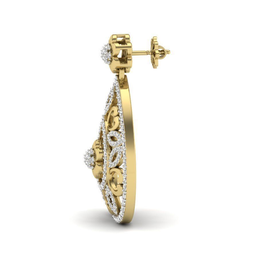 Women heart earrings 3dm render detail 3D print model 3D print model_3