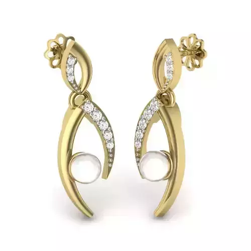 Women pearl earrings 3dm render detail 3D print model