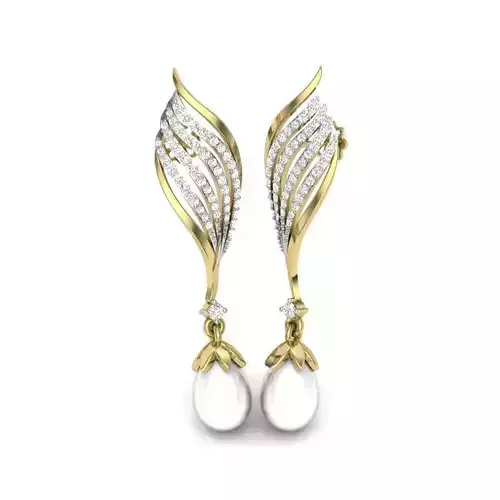 Women pearl earrings 3dm render detail 3D print model