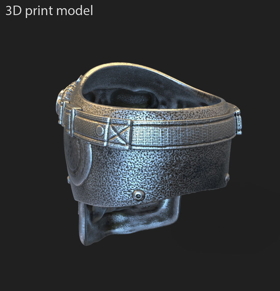 Biker helmet skull vol4 ring jewelry 3D print model_2