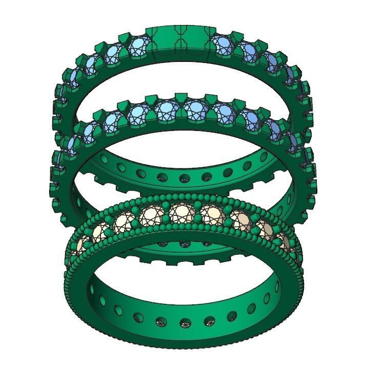 path of stones ring 3D print model_2