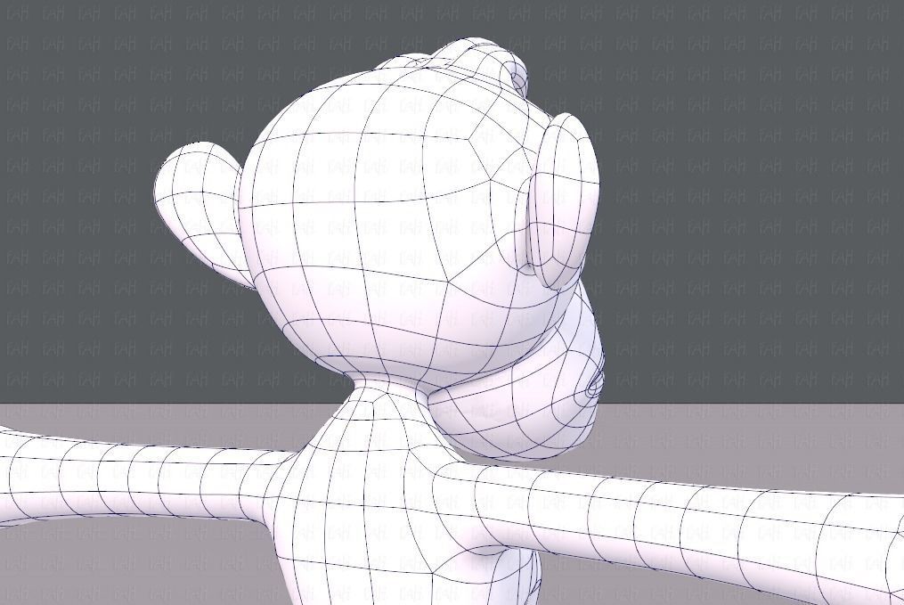Monkey V02 Low-poly 3D model_28