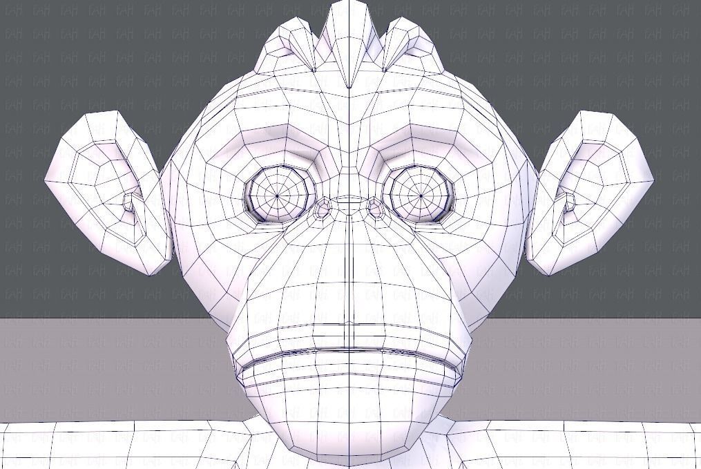 Monkey V02 Low-poly 3D model_36