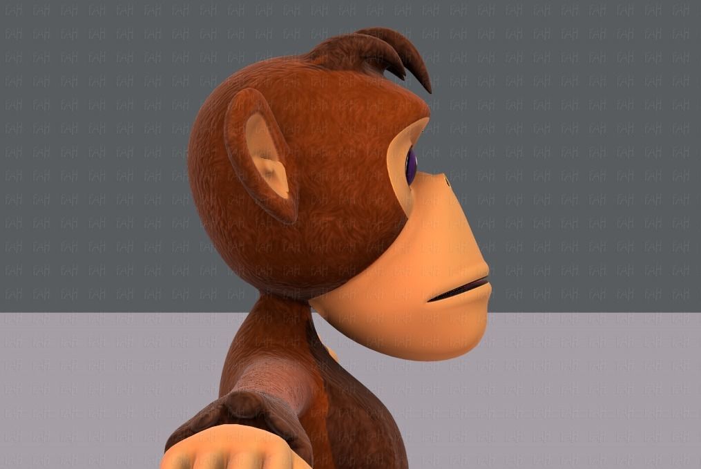 Monkey V02 Low-poly 3D model_19