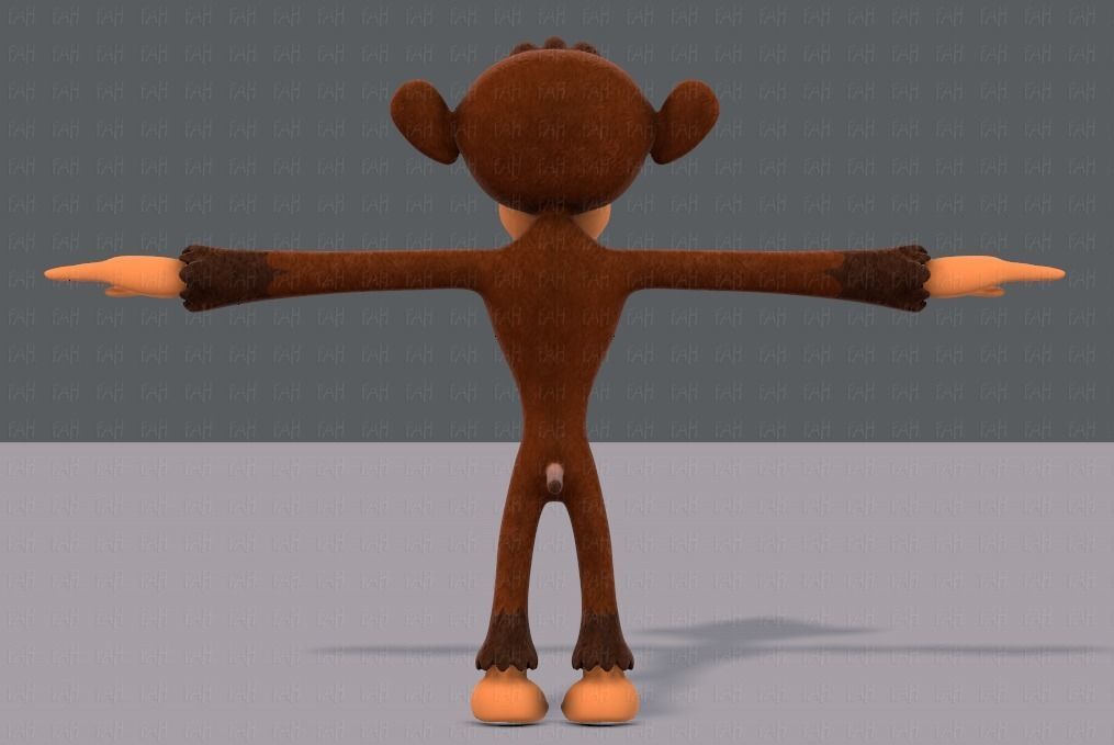 Monkey V02 Low-poly 3D model_5