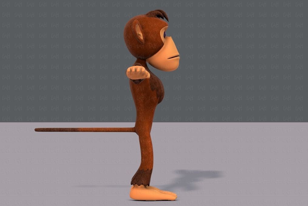 Monkey V02 Low-poly 3D model_3