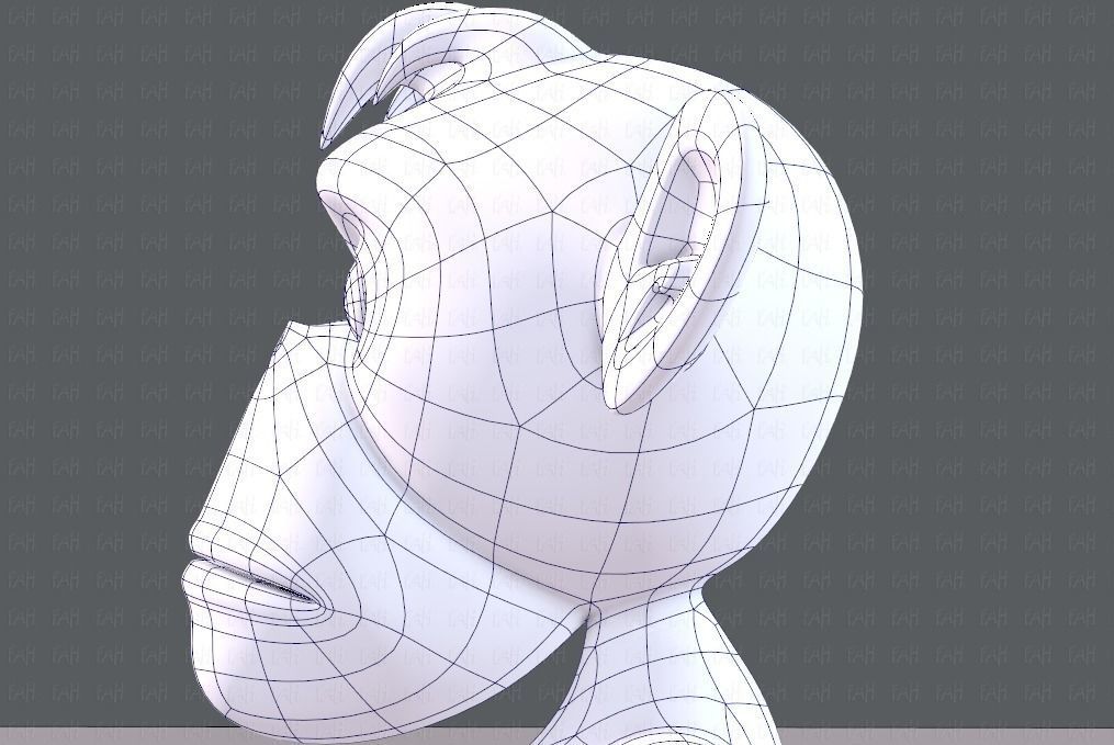 Monkey V02 Low-poly 3D model_40