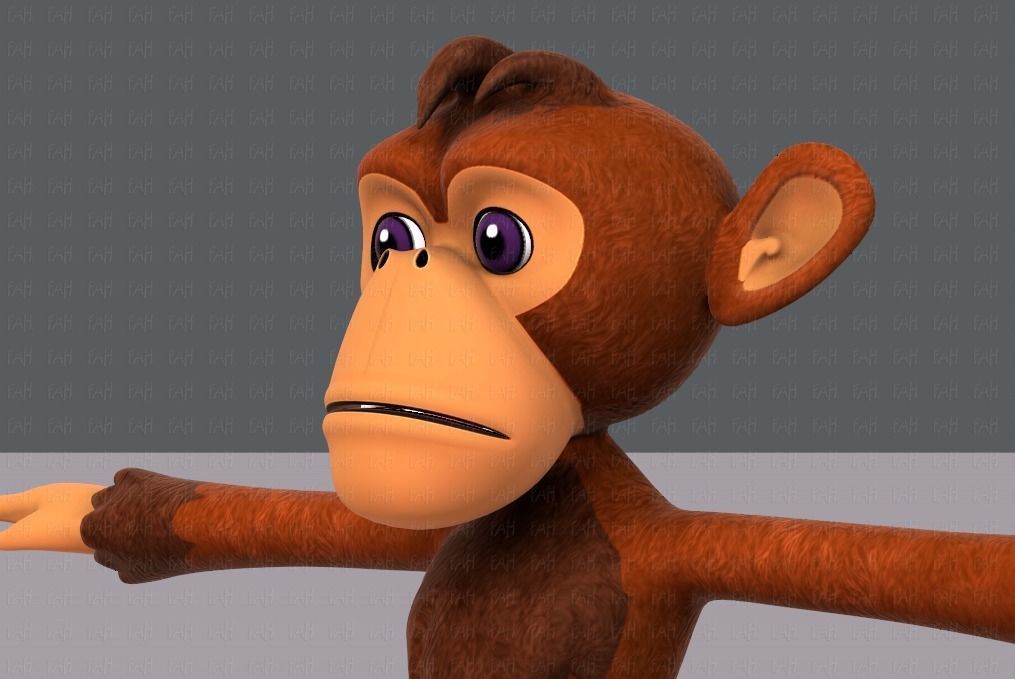 Monkey V02 Low-poly 3D model_24
