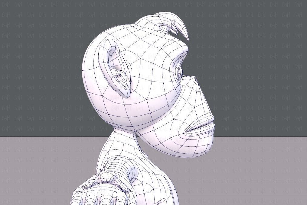 Monkey V02 Low-poly 3D model_27