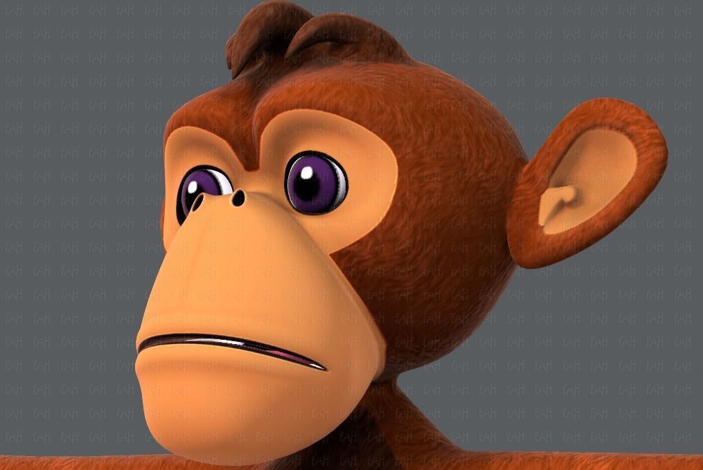 Monkey V02 Low-poly 3D model_37