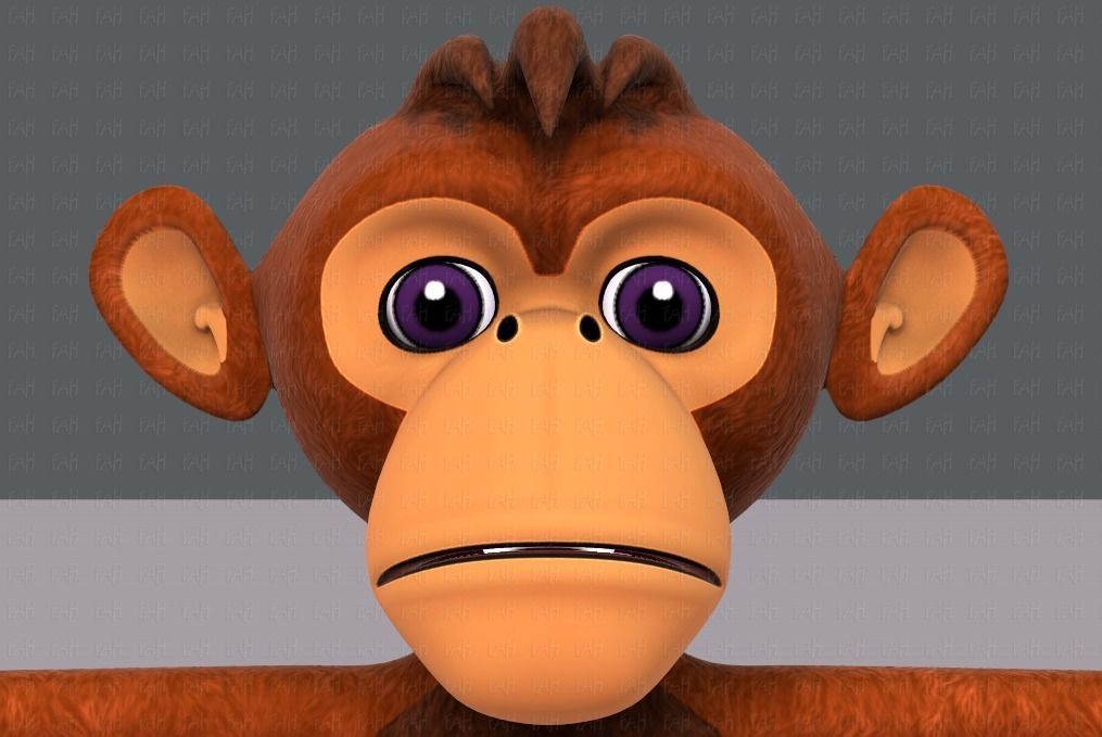 Monkey V02 Low-poly 3D model_33