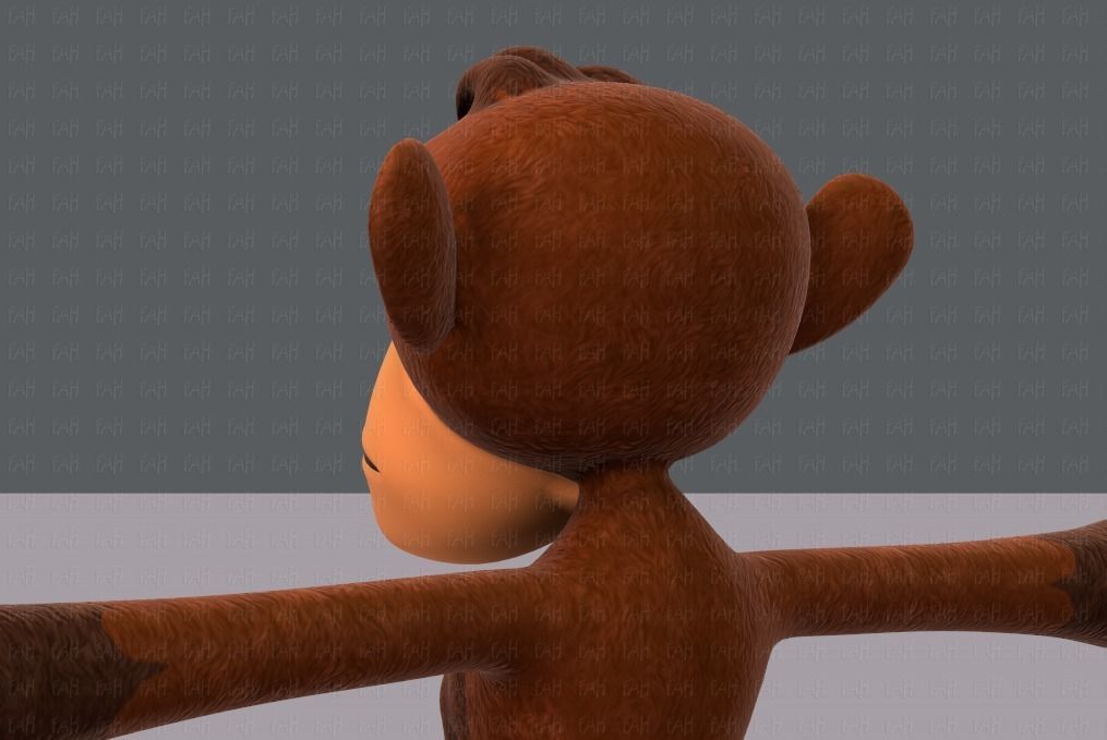 Monkey V02 Low-poly 3D model_22