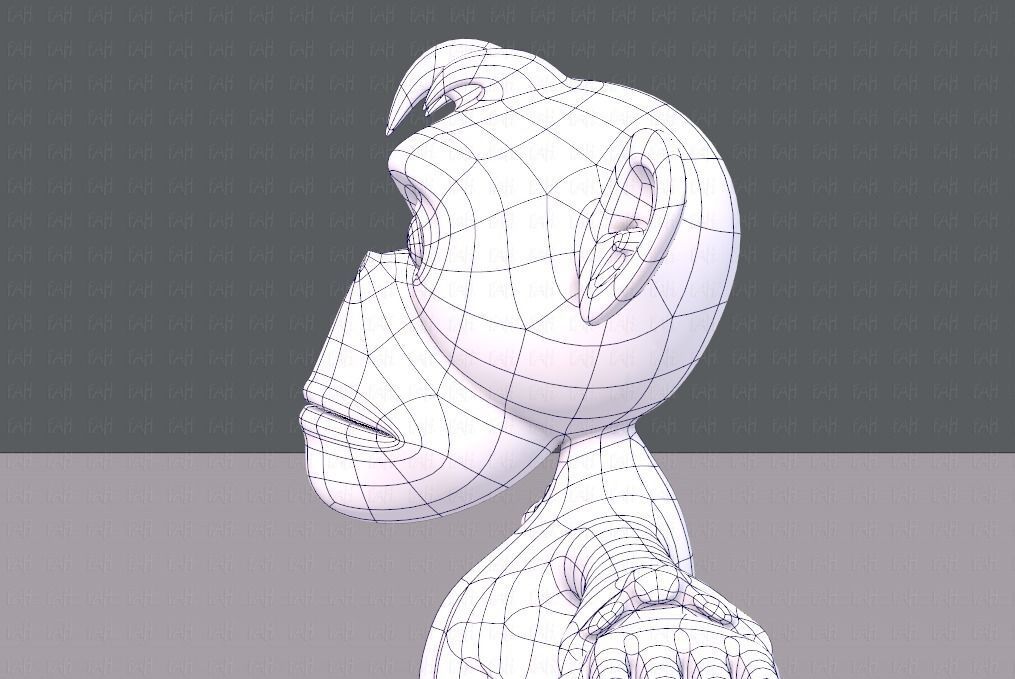 Monkey V02 Low-poly 3D model_31