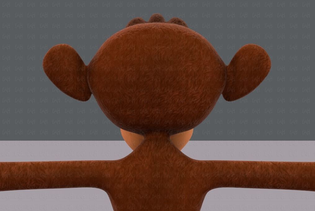 Monkey V02 Low-poly 3D model_21