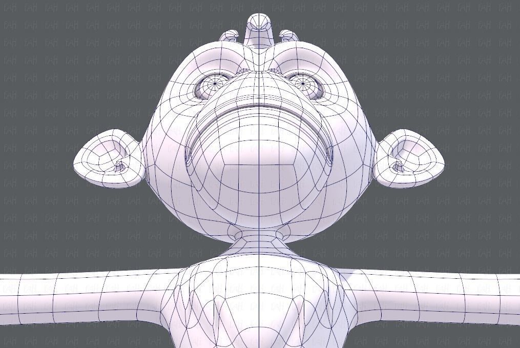 Monkey V02 Low-poly 3D model_44