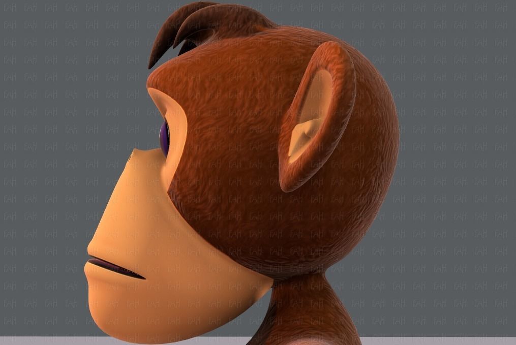 Monkey V02 Low-poly 3D model_39