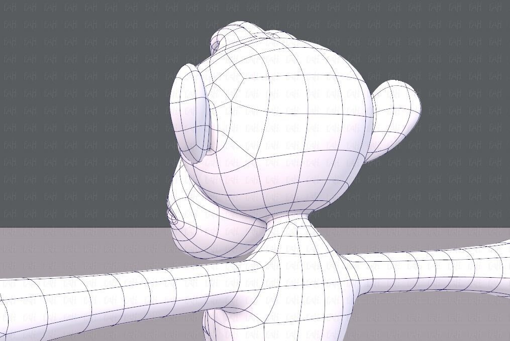 Monkey V02 Low-poly 3D model_30