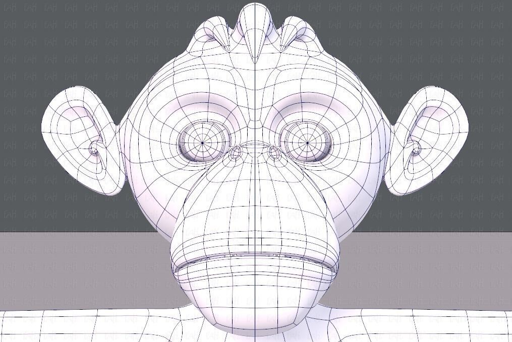 Monkey V02 Low-poly 3D model_34