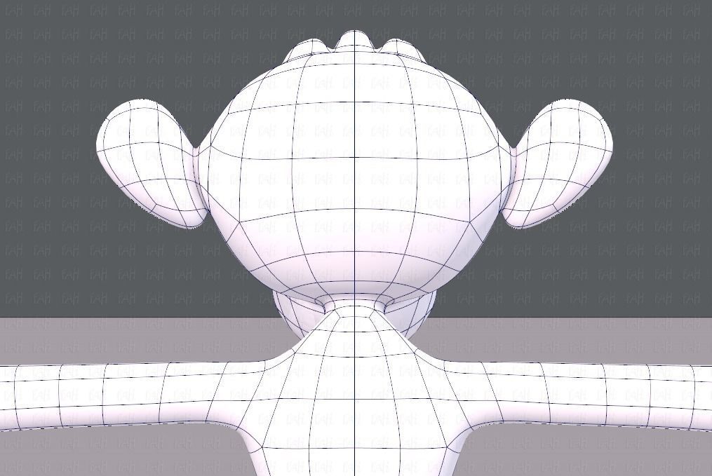 Monkey V02 Low-poly 3D model_29