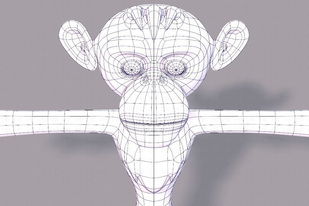 Monkey V02 Low-poly 3D model_42