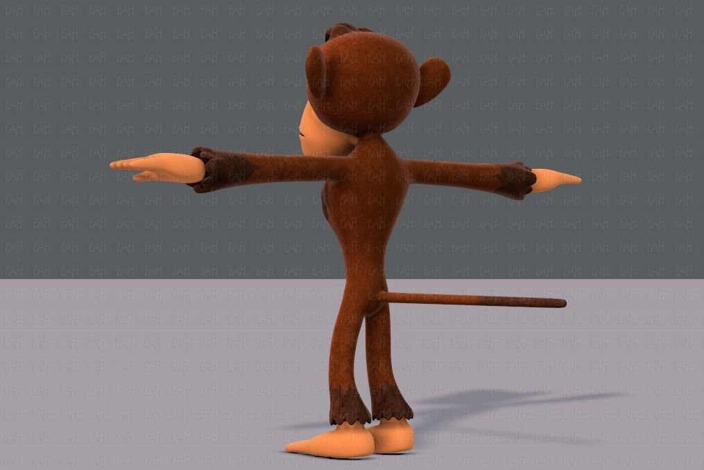 Monkey V02 Low-poly 3D model_6