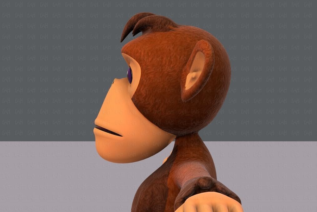 Monkey V02 Low-poly 3D model_23