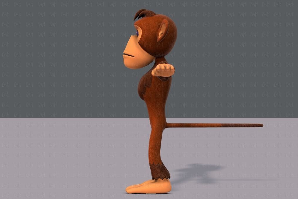 Monkey V02 Low-poly 3D model_7