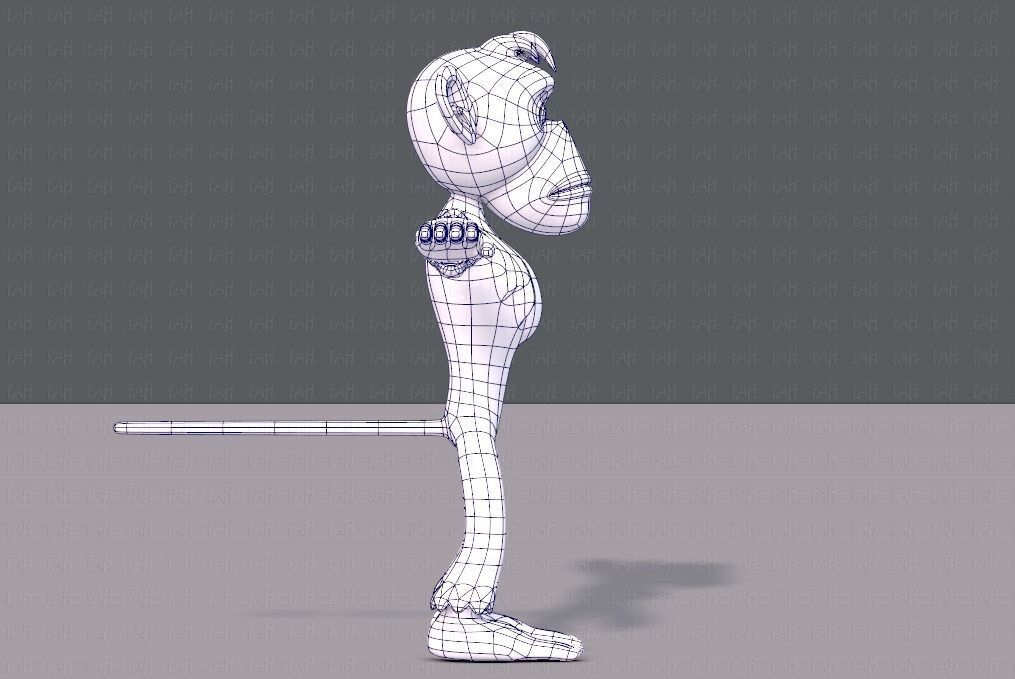 Monkey V02 Low-poly 3D model_11