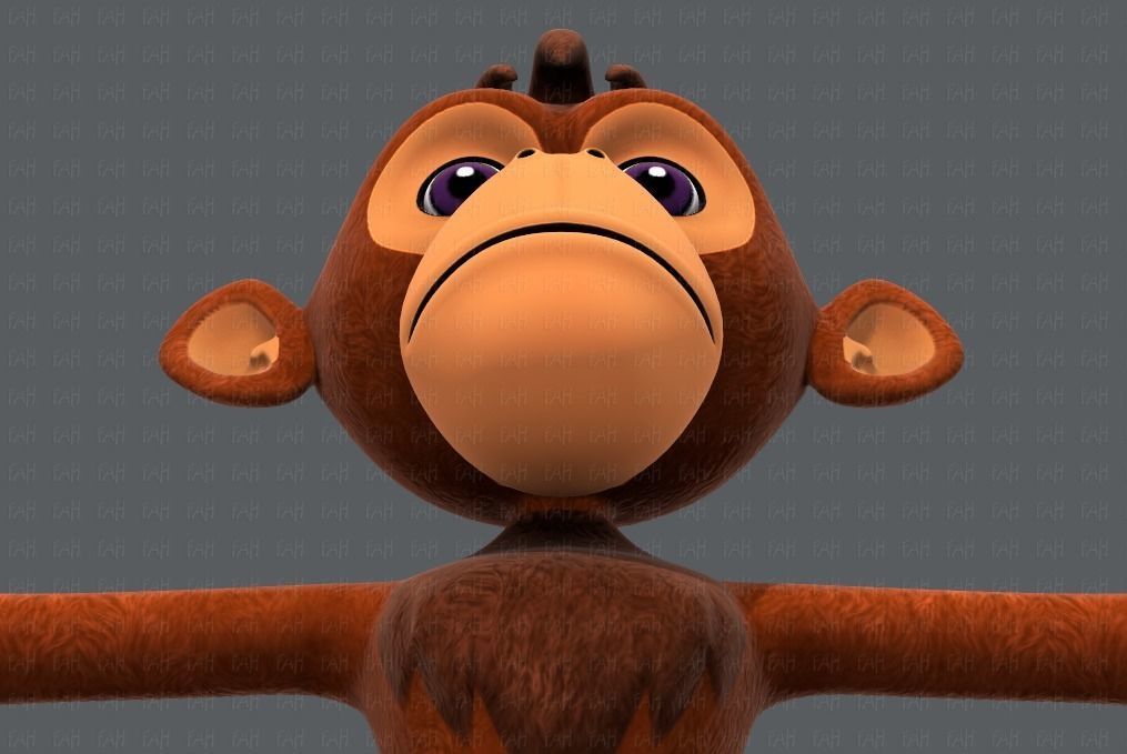 Monkey V02 Low-poly 3D model_43
