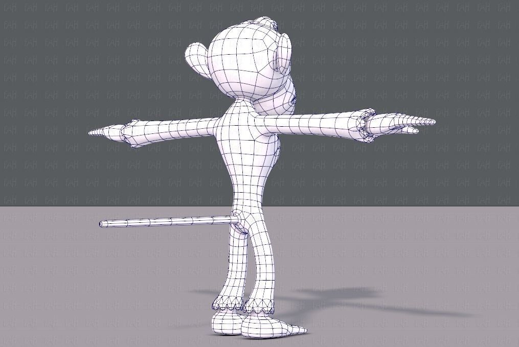 Monkey V02 Low-poly 3D model_12
