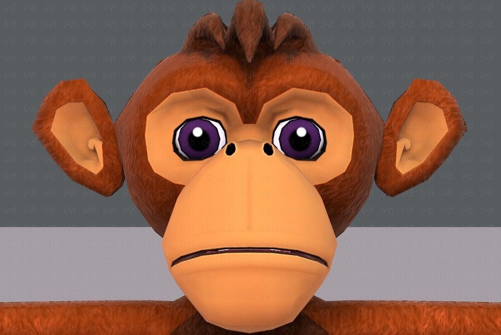 Monkey V02 Low-poly 3D model_35