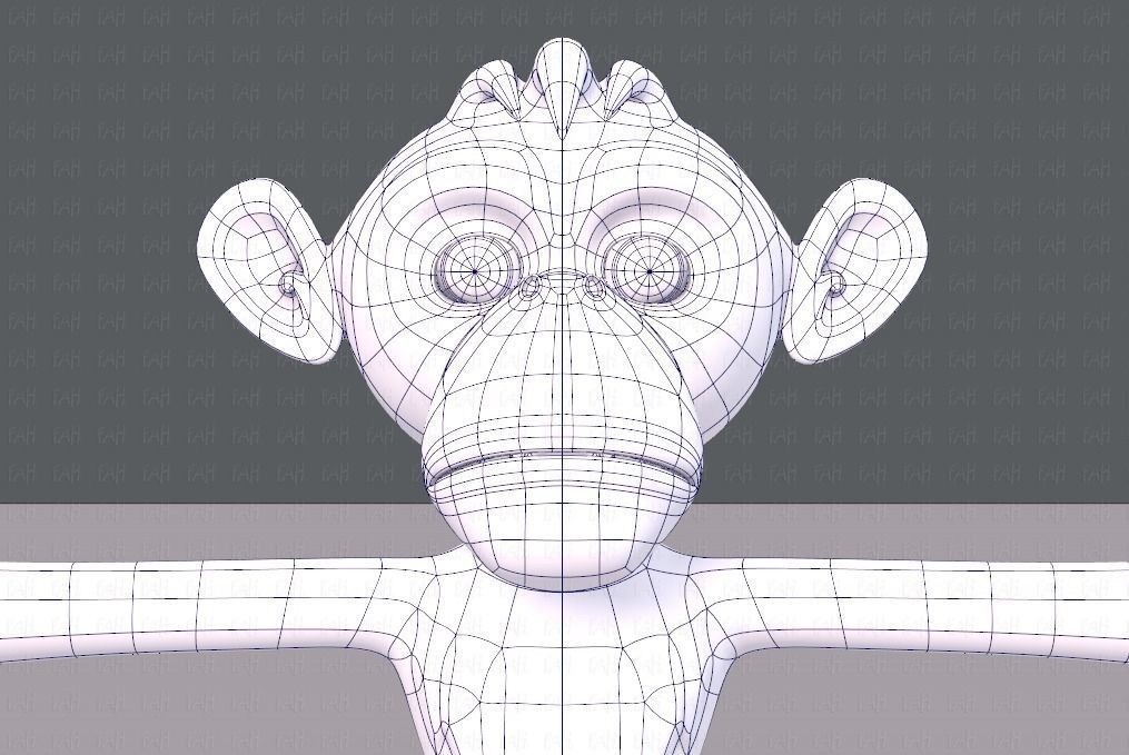 Monkey V02 Low-poly 3D model_25