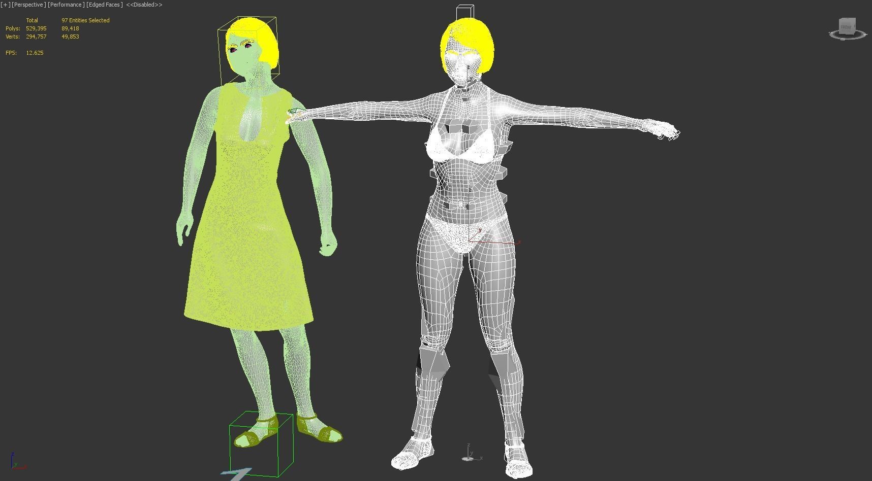 Women real cloth simulation conversation loop animated number 1 3D model_18