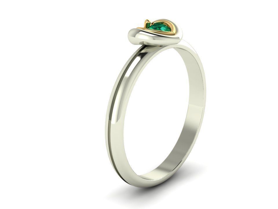 heart ring 3D print model_3