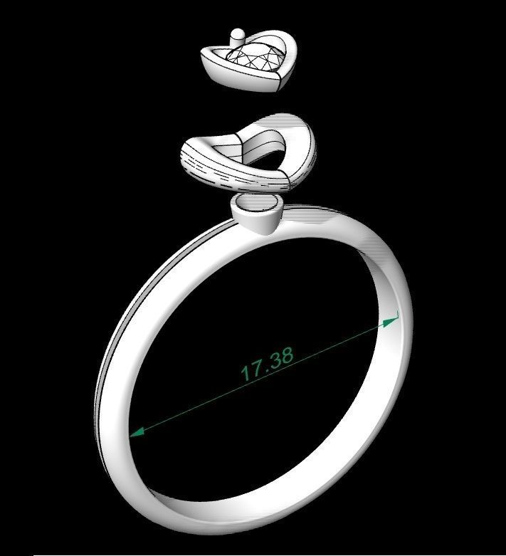 heart ring 3D print model_5