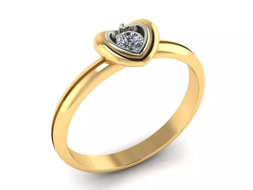 heart ring 3D print model_0