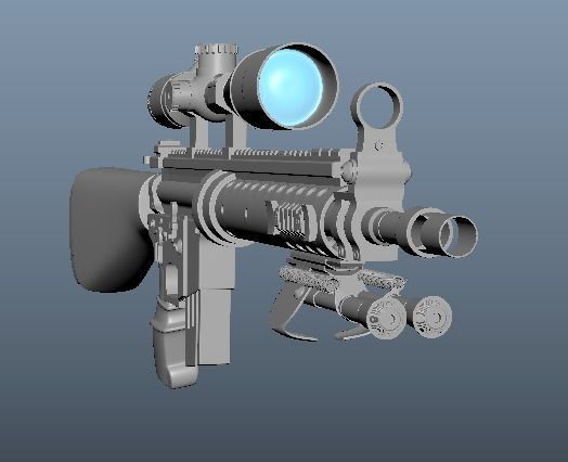 3rd person View MK12 Low-poly 3D model_3