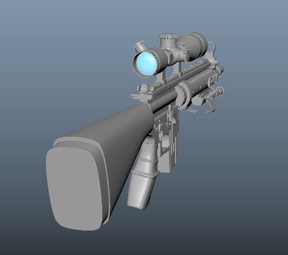 3rd person View MK12 Low-poly 3D model_4