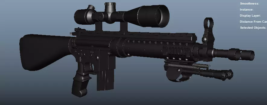 3rd person View MK12 Low-poly 3D model_0