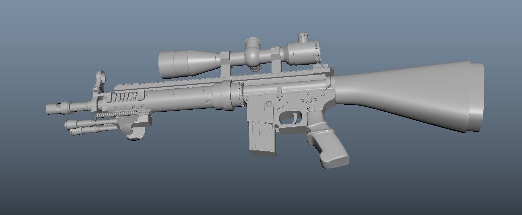 3rd person View MK12 Low-poly 3D model_7